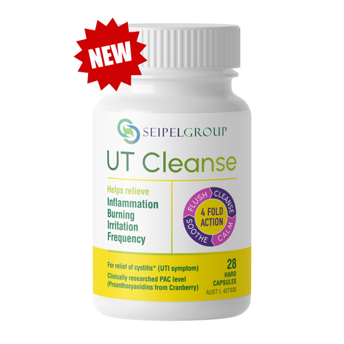 UT Cleanse bottle front - for cystitis and UTI's. Helps relieve inflammation, burning, irritation, and frequency